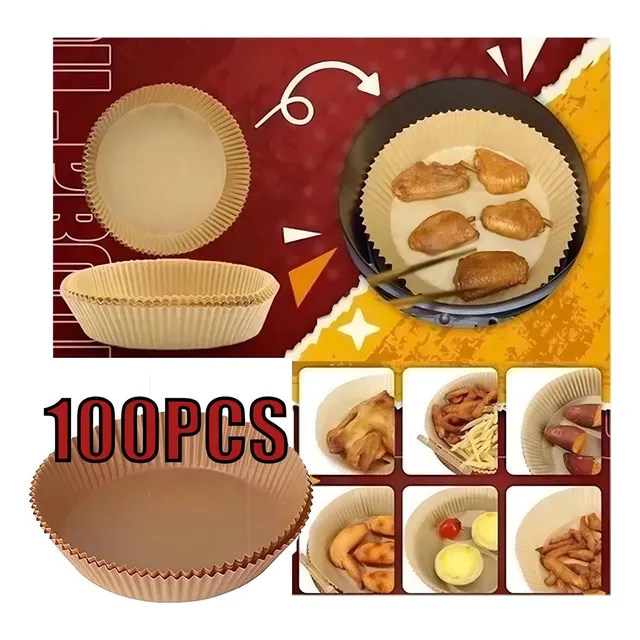 Forro de papel desechable con accesorios para freidoras Air Fryer, 100 unidades