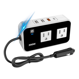 Inversor De Corriente Para Auto De 200w, 12v-110v, Pd 20w Inversor De Corriente Para Auto De 200w, 12v-110v, Pd 20w