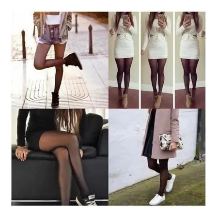 Calza Panty Efecto Piel Con Chiporro Standar
