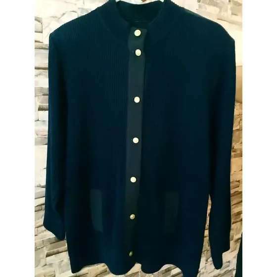 Sweter Manga Larga Elaborado En  Tejido De Punto Color Azul