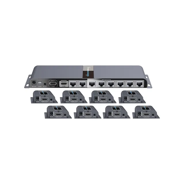 Kit Completo Distribuidor Hdmi 1 X 8 Tt718pro
