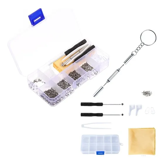 Kit Reparo P/óculos Acessórios Parafusos Manutenção C/caixa