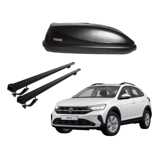 Bagageiro Thule Ocean 80 290l + Travessas Teto P/ Vw Nivus