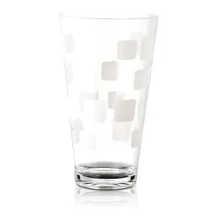 Vaso Acrilico Checkers Blanco Largo Saba 600ml