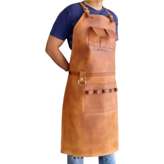 Delantal En Cuero Para Chef Parrillero Barber Cocinero