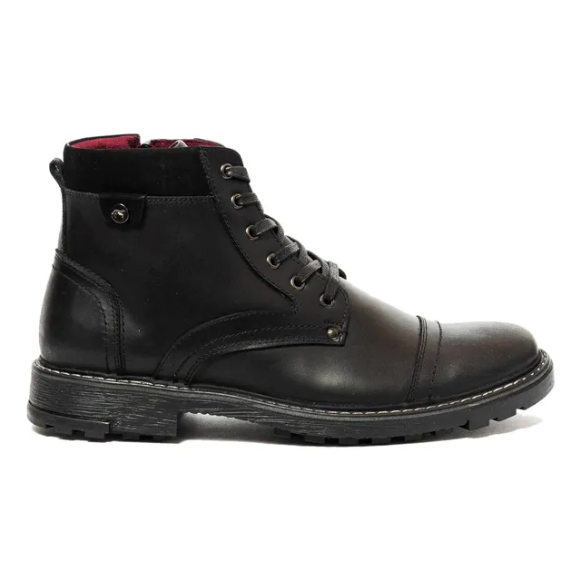 Botas Fazio Para Hombre En Cuero Negro- Outletshop - 