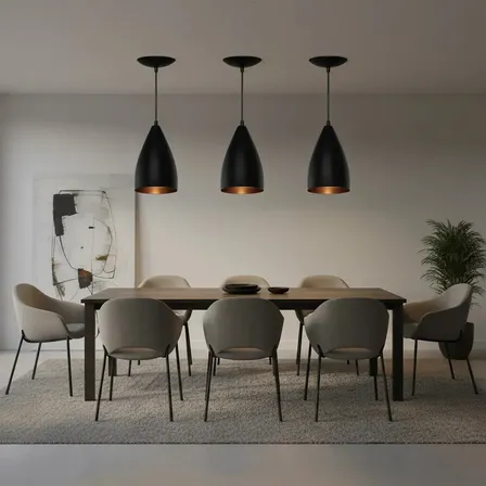 Kit 3 Pendentes Illumina Vegas Teto Preto Alumínio 127/220v