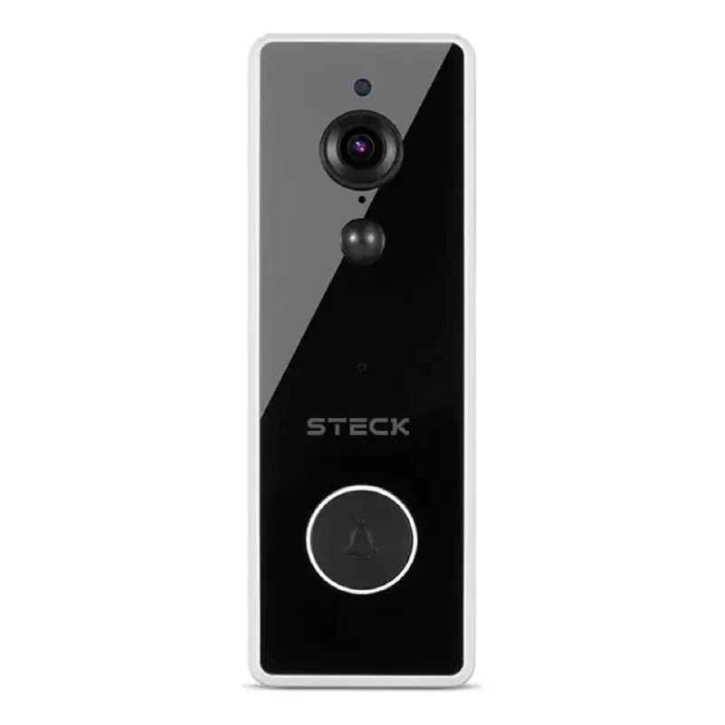 Porteiro Inteligente Com Campainha, Ambiente Conectado Steck Preto/branco 127v