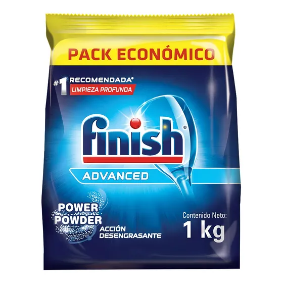 Detergente Finish Automático Advanced Limón En Recarga 1 kg