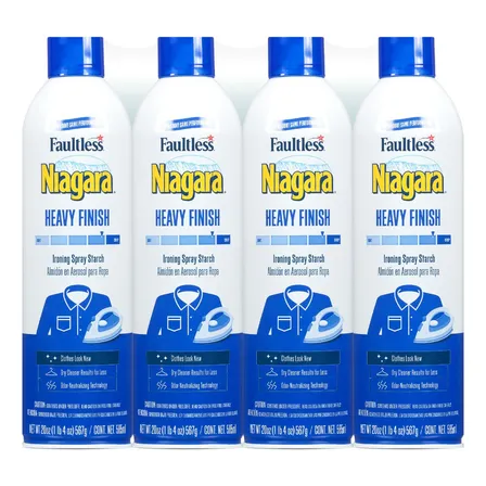 Pack X4 Almidón En Aerosol Para Ropa Heavy Finish 585ml C/u Niagara