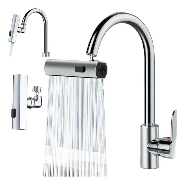 Grifo Caño Llave Multifuncional 360° 4 Modos Salida Del Agua