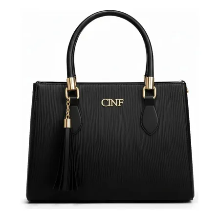 Bolsa Feminina Média Transversal Tote De Mão Cor Preta Cinf