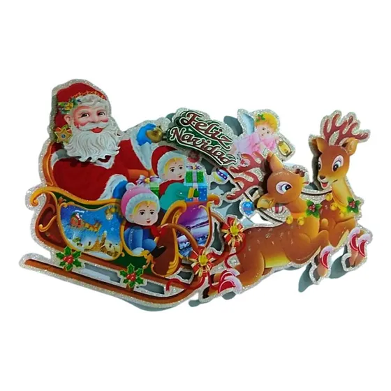 Afiche De Navidad Santa Clous Decoracion De Puertas Ventanas