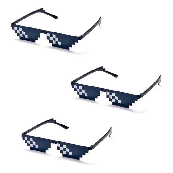 3x Óculos Thug Life Pixel Vida Loka Turn Down For What Meme