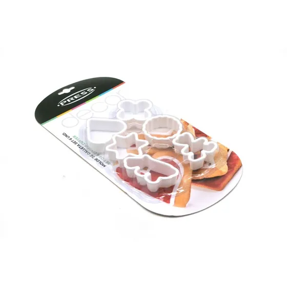 Molde Plástico Cortadores De Galletas Set 6 Unid Press