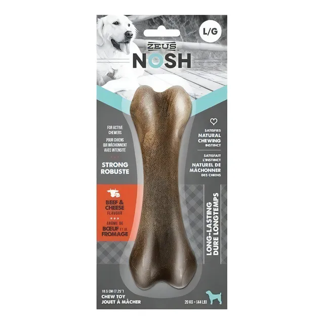 Zeus Nosh Strong Dog Chew Bones Juguete Para Masticar Perros Color Marrón oscuro