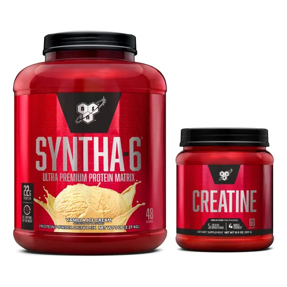 Combo Proteína Syntha-6 5lb + Creatina Micronizada 309g Bsn Vanilla Ice Cream