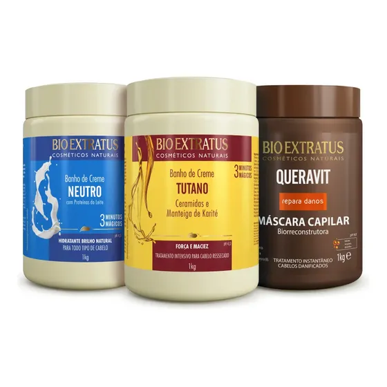 Kit Cronograma Capilar Bio Extratus Todo Tipo De Cabelo 1kg