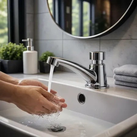 Torneira Lavatório Fechamento Sensor Automático Por Pressão