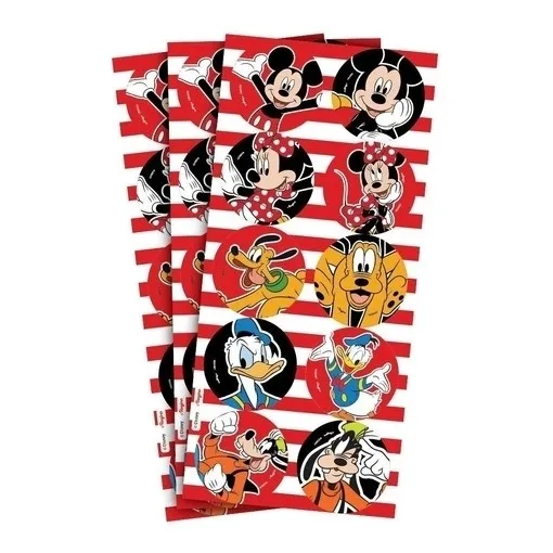 Adesivo Redondo Mickey Mouse 30 Unidades Para Decoração