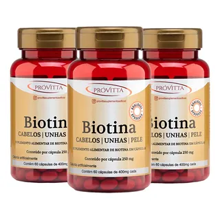 Kit 3 Biotina PrĂłvitta 60 CĂĄpsulas Kit 3 Biotina PrĂłvitta 60 CĂĄpsulas