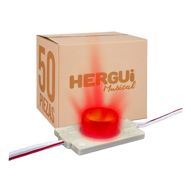 Paq. 50 Pzas. De Modulo Super Led Con Optica 1.4w Rojo Exter