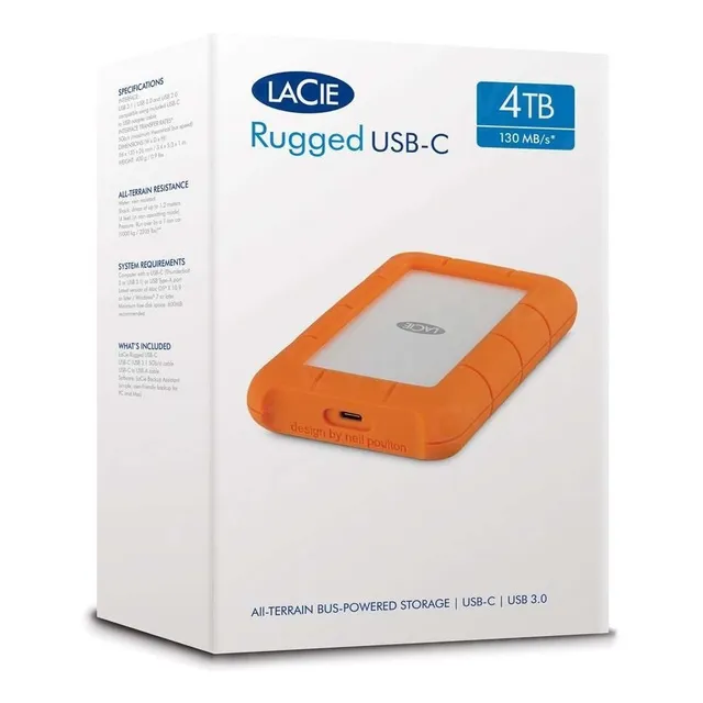 Disco Lacie 4tb Usb-c/usb 3.0 Rugged 2.5 - Boleta