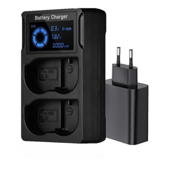 Carregador Para Bateria Nikon En-el15 Duplo (bivolt)