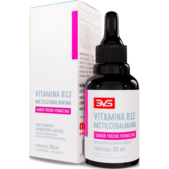 Vitamina B12 Metilcobalamina com Fórmula Concentrada - Sabor Frutas Vermelhas - 30ml