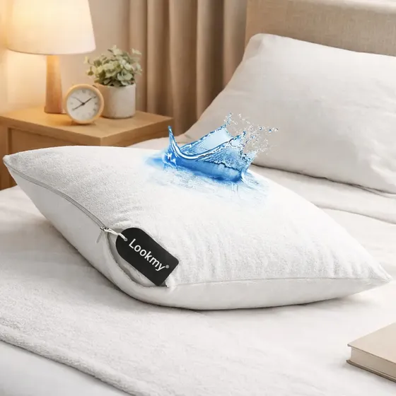 Funda Almohada Impermeable 70x50 Cm De Toalla Y Poliuretano | Protector Contra Transpiración O Derrames Con Cierre Para Almohadas | Funda Para Almohadas Sin Pvc