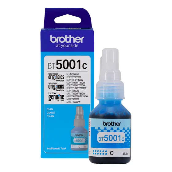 Cartucho De Tinta Brother Bt5001c Color Cian De 48.8 Ml