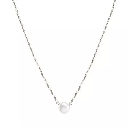 Collar De Perlas Blancas Dogeared, Plata - 16 