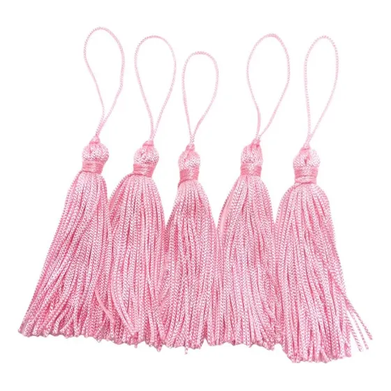 50 Franja Pingente Tassel Seda 8cm Escolha A Cor- Atacado