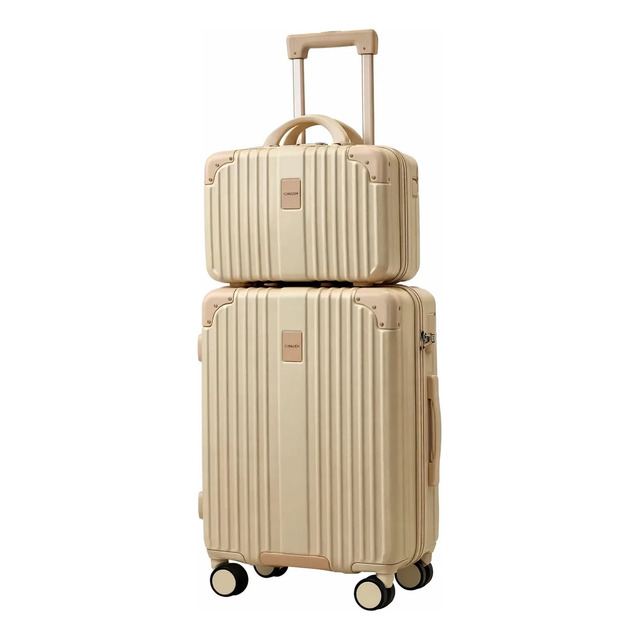 Conjunto Mala De Viagem De Bordo 10kg E Frasqueira Rígida Fibra Abs Kaizen Bag Luxo Padrao...