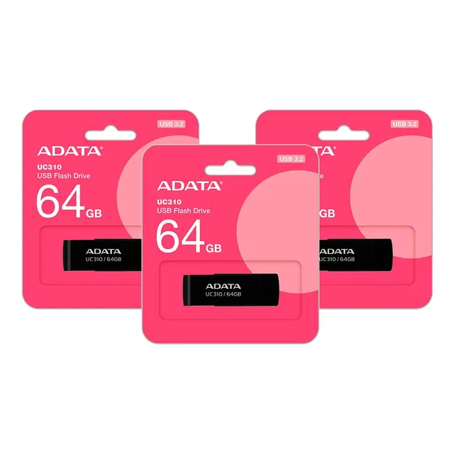 Kit 3 Usb 64 Gb Negro 3.2