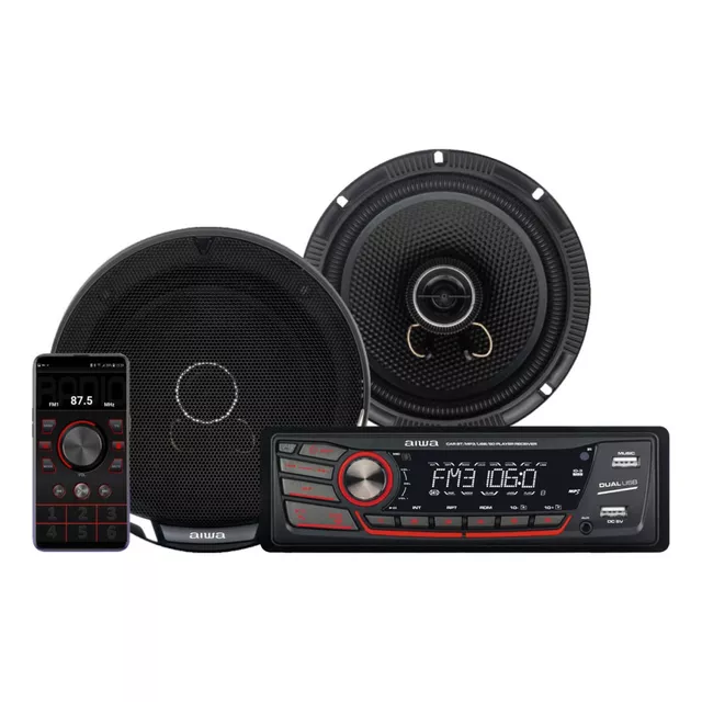Radio Para Auto Aiwa Aw-c2016bt Combo Con Dos Parlantes De 6,5''