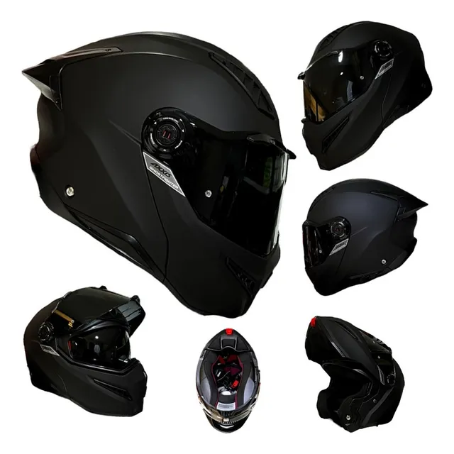 Casco Para Moto Negro Mate Abatible Axxis Ghostfighter Ece