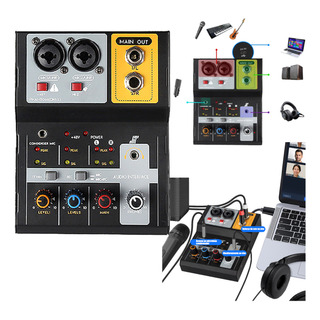 Mesa Mixer Placa De Som Interface Audio 48v Alta Qualidade Mesa Mixer Placa De Som Interface Audio 48v Alta Qualidade