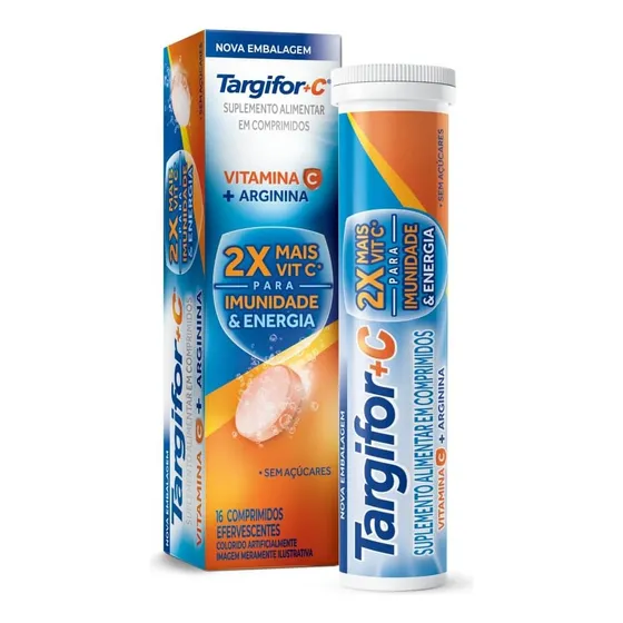 Targifor C 16 Capsulas Efervescentes Vitamina C Sanofi Sabor Laranja