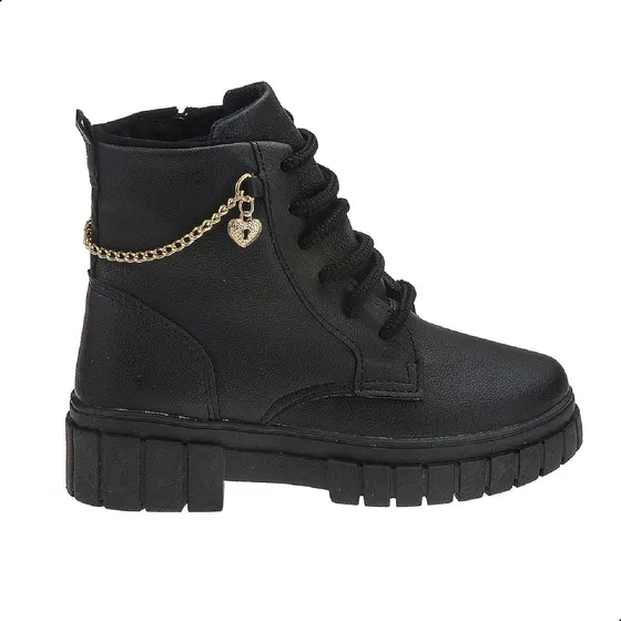 Botas Coturno Infantil Menina Tratorado Corrente Feminino
