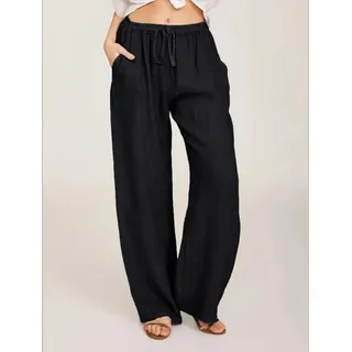 Sc Pantalones Anchos Casuales Sueltos Lino Algodón For Mujer Sc Pantalones Anchos Casuales Sueltos Lino Algodón For Mujer