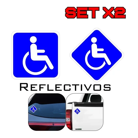 Calcomanía Sticker Discapacidad Carro Setx2 Premium 12x12 Cm