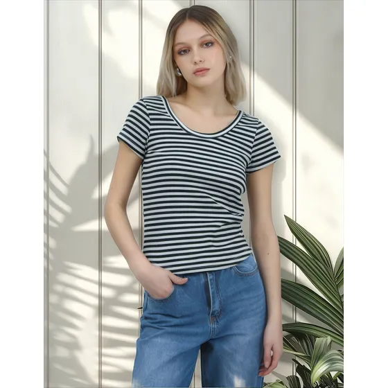 Remera De Morley Premium Espalda Escotada Rayada 