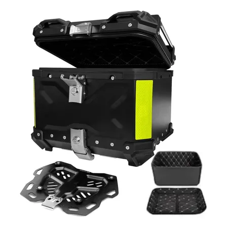 Baú Bauleto 45l Aluminio Base Universal Todas As Moto Reforç