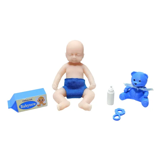 Mini Bebe Reborn De Silicona Blanda 10 Cm Con Accesorios