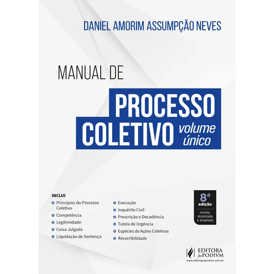 Manual De Processo Coletivo Volume Único - 8 Edição 2025 Juspodivm