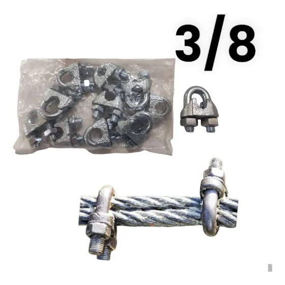 Perro Para Guaya 3/8 10mm Galvanizado Pack De 10 Security