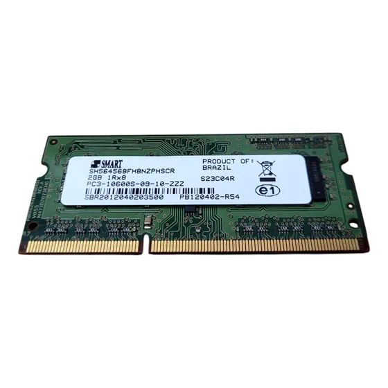 Memória Ram 2gb Smart Ddr3 Pc3-10600s Sodimm Notebook