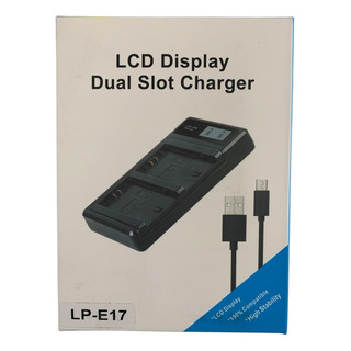 Carregador Duplo Digital Para Bateria Lp-e17 Rebel T6i T6s Carregador Duplo Digital Para Bateria Lp-e17 Rebel T6i T6s
