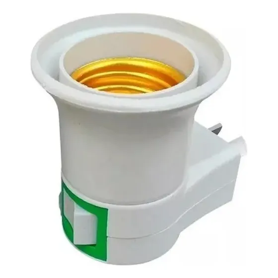 Portalámparas Adaptador E27 Tecla Enchufe Velador Luz Noche
